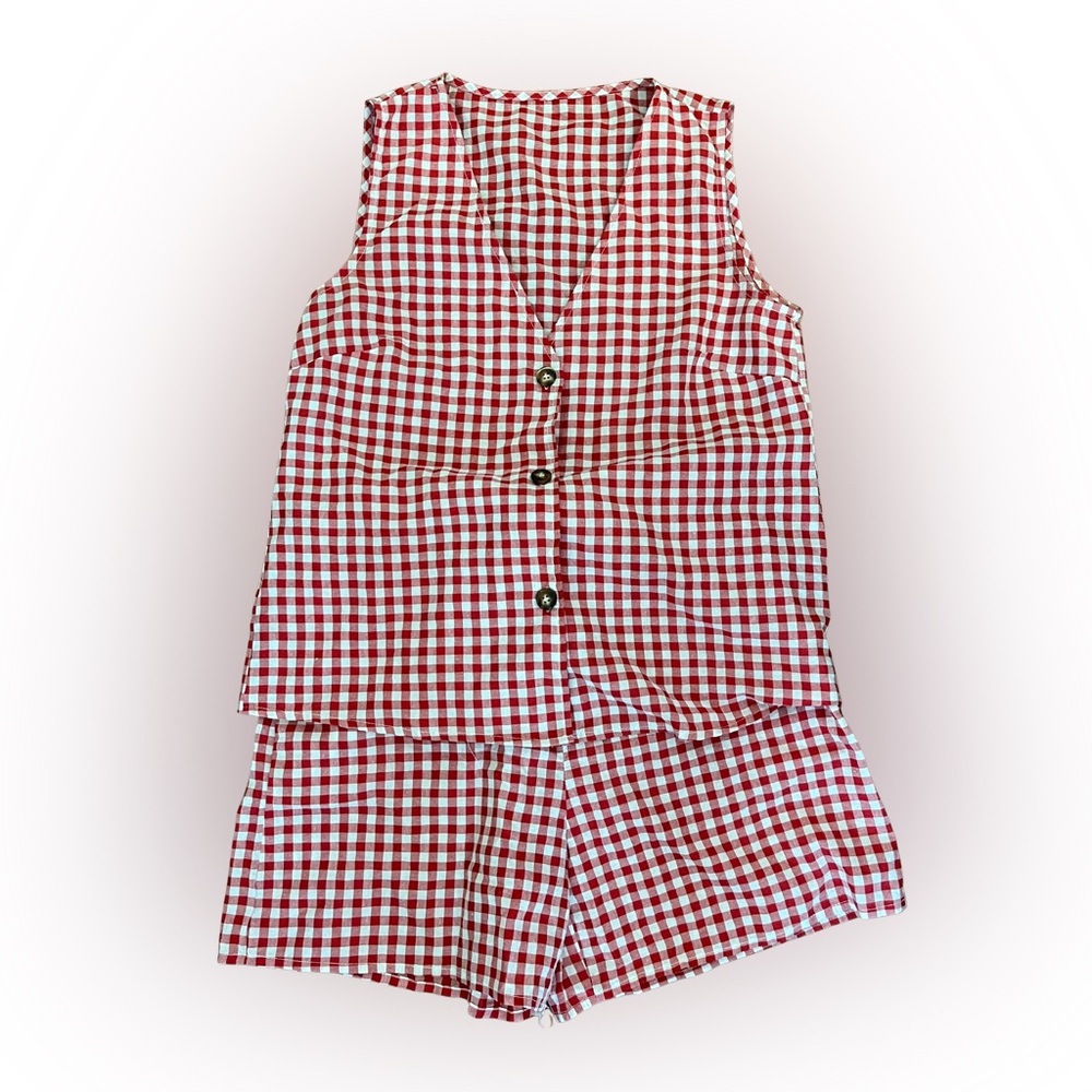 Plaid Tank and Shorts Set